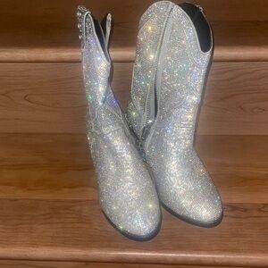Sparkling Silver Women's Boots